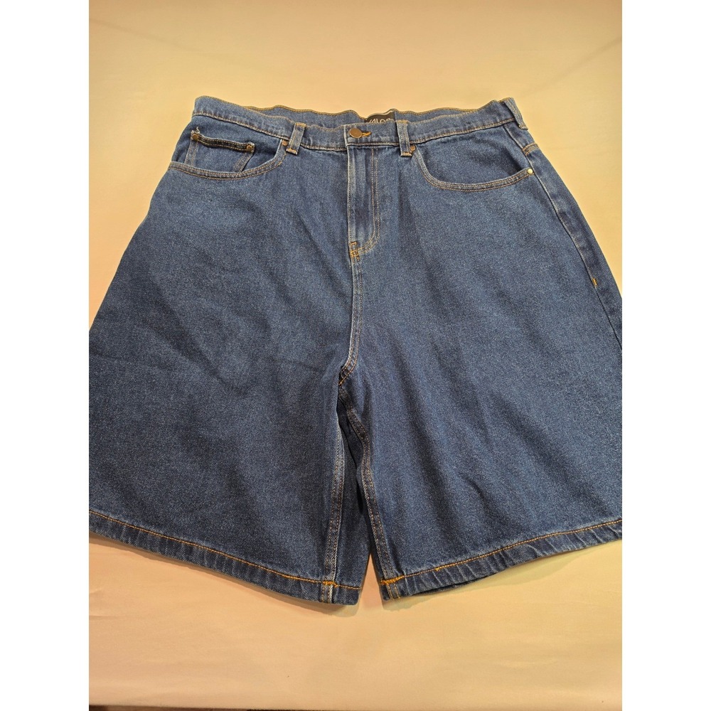 Valor Collective Mens Denim Shorts Size 36 Medium Wash Blue Relaxed Fit Jorts